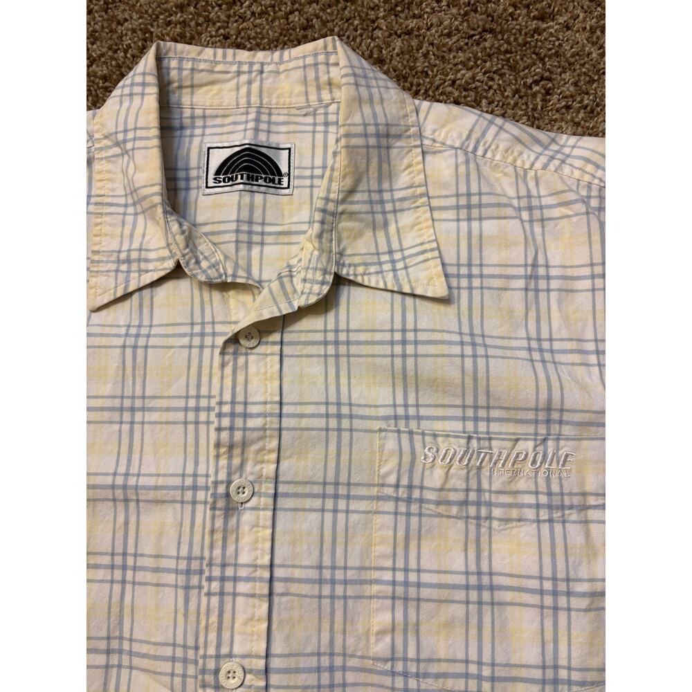 VTG Southpole International Plaid Short Sleeve Button Down Shirts Size XL